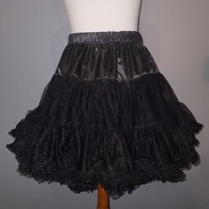 Ladies Super Soft & Fluffy 3-Tiered Crinoline Petticoat Tutu Black